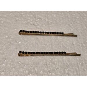Gold-Tone Rhinestone Hair Bobby Pins Set Of 2